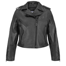 Load image into Gallery viewer, Alice Women's Black Cowhide Motorcycle Jacket