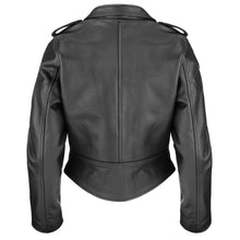 Load image into Gallery viewer, Alice Women's Black Cowhide Motorcycle Jacket