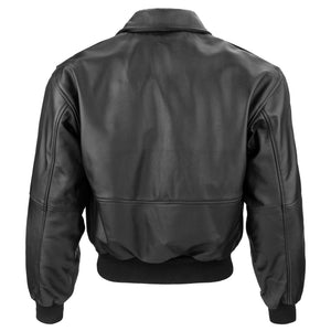 N143 Vintage Bomber Style Black Goatskin Leather Flight Jacket