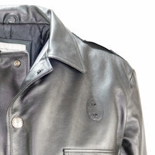 Load image into Gallery viewer, VINTAGE CHICAGO LEATHER POLICE JACKET SHOULDER VIEW TAYLOR LEATHER