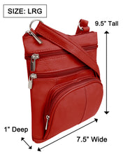 Load image into Gallery viewer, 5 Way Zip (15 colors!) Cowhide Leather Crossbody RM004L