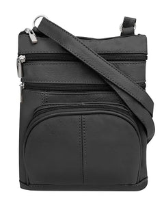 5 Way Zip (15 colors!) Cowhide Leather Crossbody RM004L