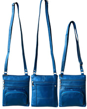 Load image into Gallery viewer, 5 Way Zip (15 colors!) Cowhide Leather Crossbody RM004L