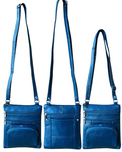 5 Way Zip (15 colors!) Cowhide Leather Crossbody RM004L