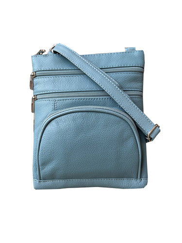 5 Way Zip (15 colors!) Cowhide Leather Crossbody RM004L