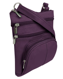 5 Way Zip (15 colors!) Cowhide Leather Crossbody RM004L