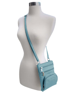 5 Way Zip (15 colors!) Cowhide Leather Crossbody RM004L