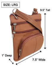 Load image into Gallery viewer, 5 Way Zip (15 colors!) Cowhide Leather Crossbody RM004L
