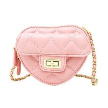 Load image into Gallery viewer, Tiny Treats Quilted Heart Crossbody Bag Pink