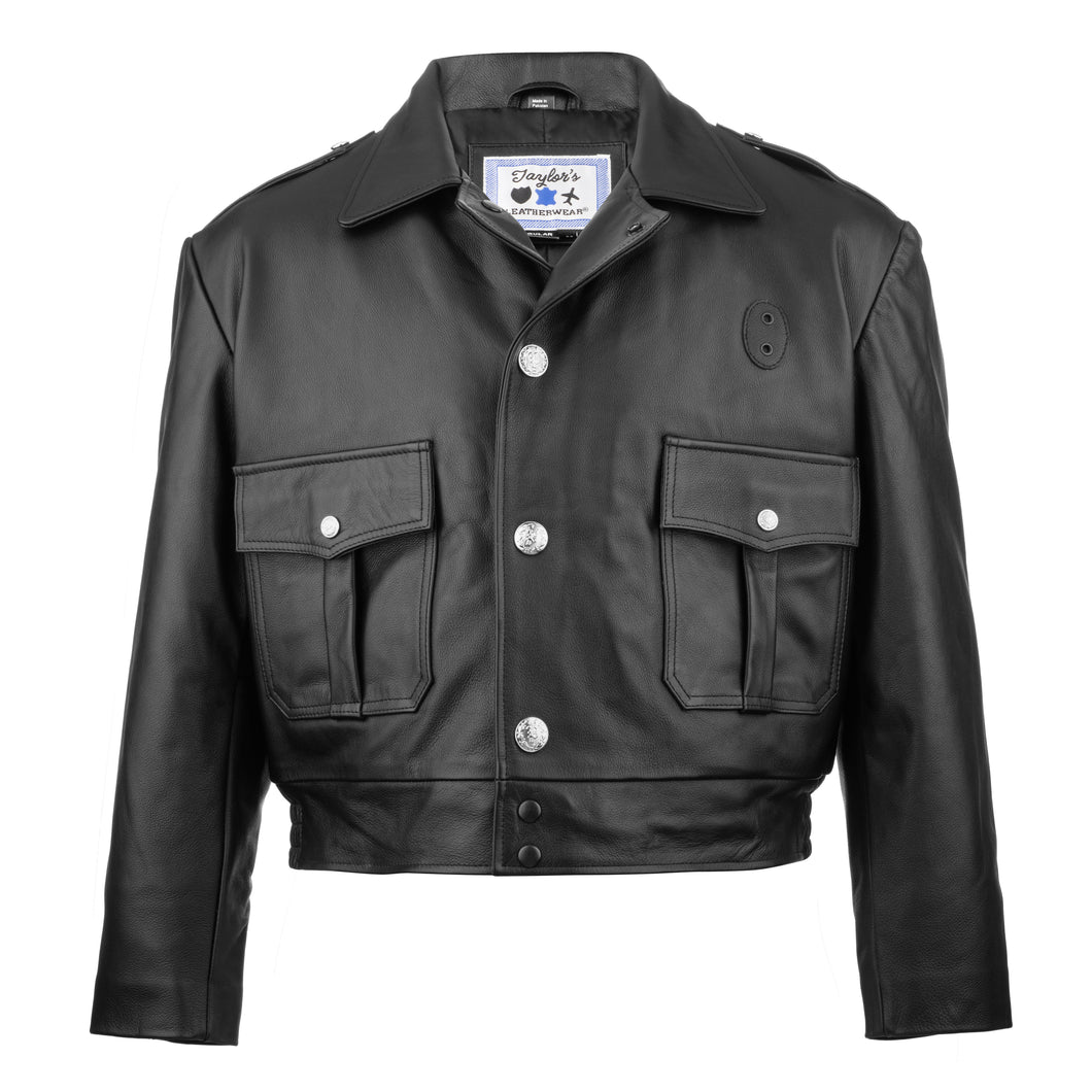 Chicago Cowhide Leather Police Jacket