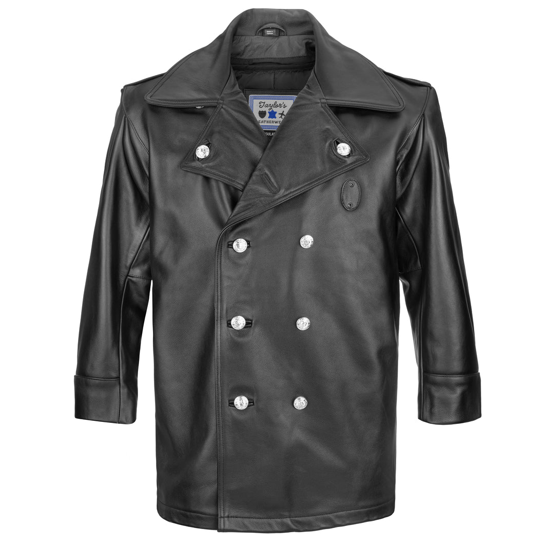 NYPD Cowhide Leather Long Jacket