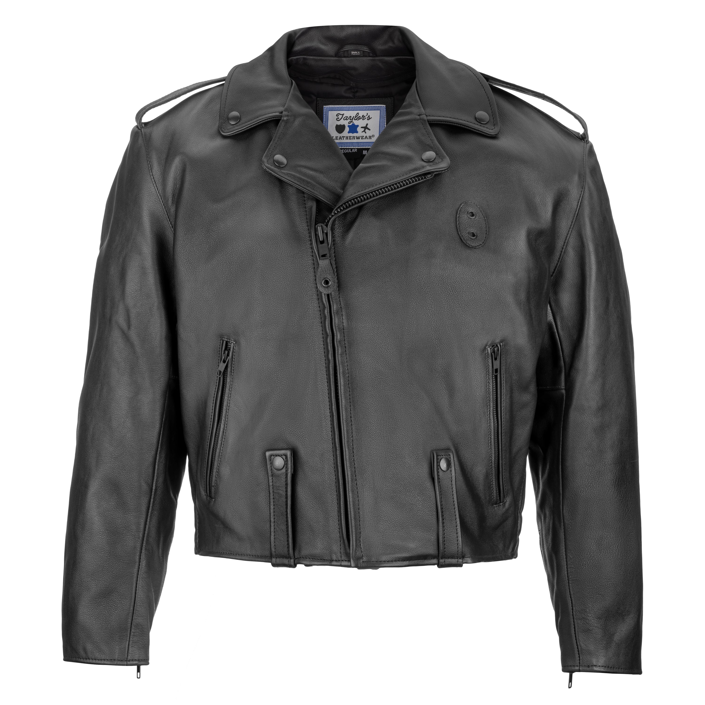 Pittsburgh Cowhide Leather Motorcycle Jacket – Taylor's