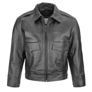 Indianapolis Black Cowhide Leather Police Jacket