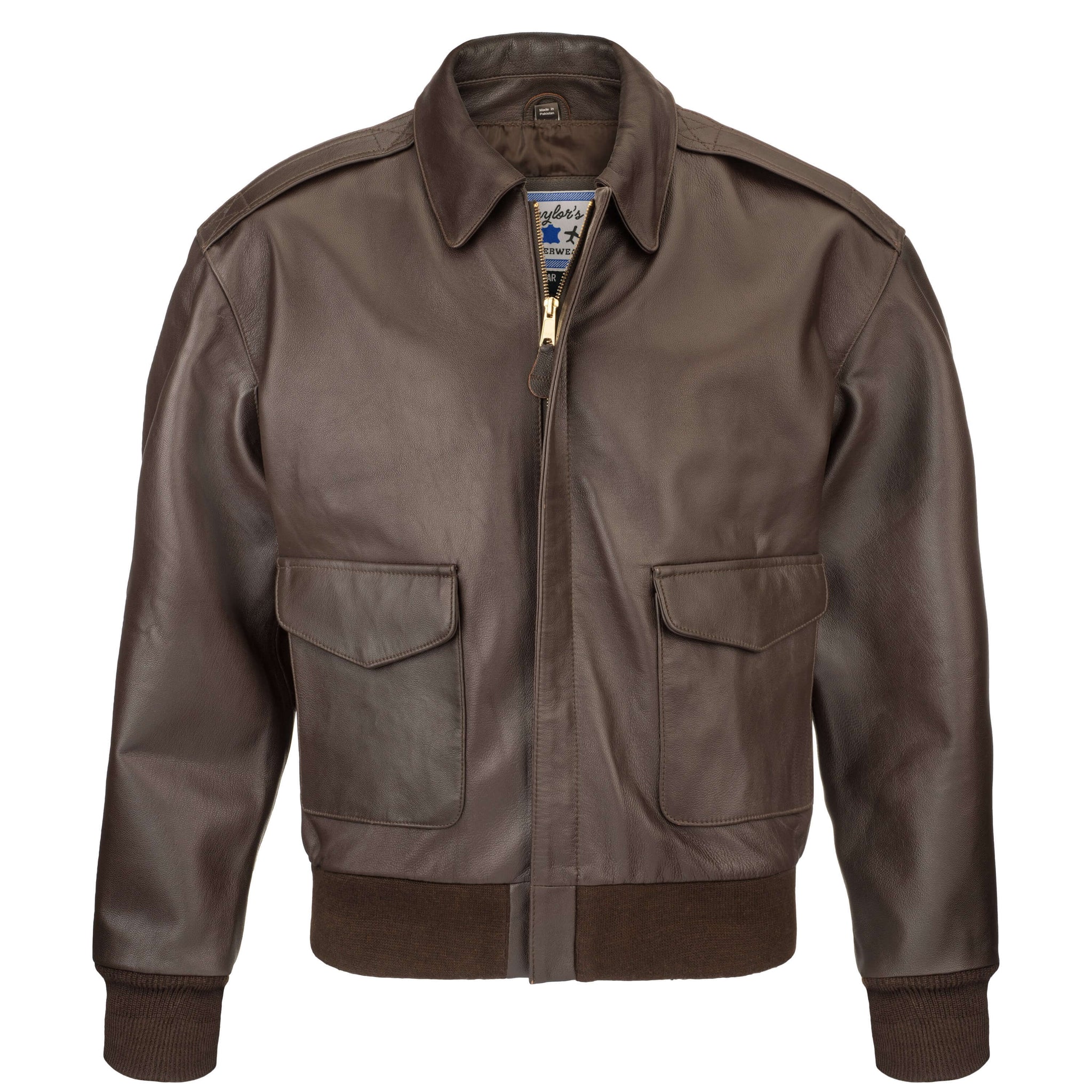 A2 Brown Goatskin Vintage Style Bomber Jacket – Taylor's