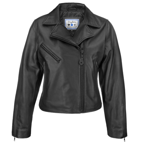 Lola Women's Black Sheepskin Motorcycle Jacket