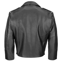 Boston Cowhide Leather Mid Length Police Jacket