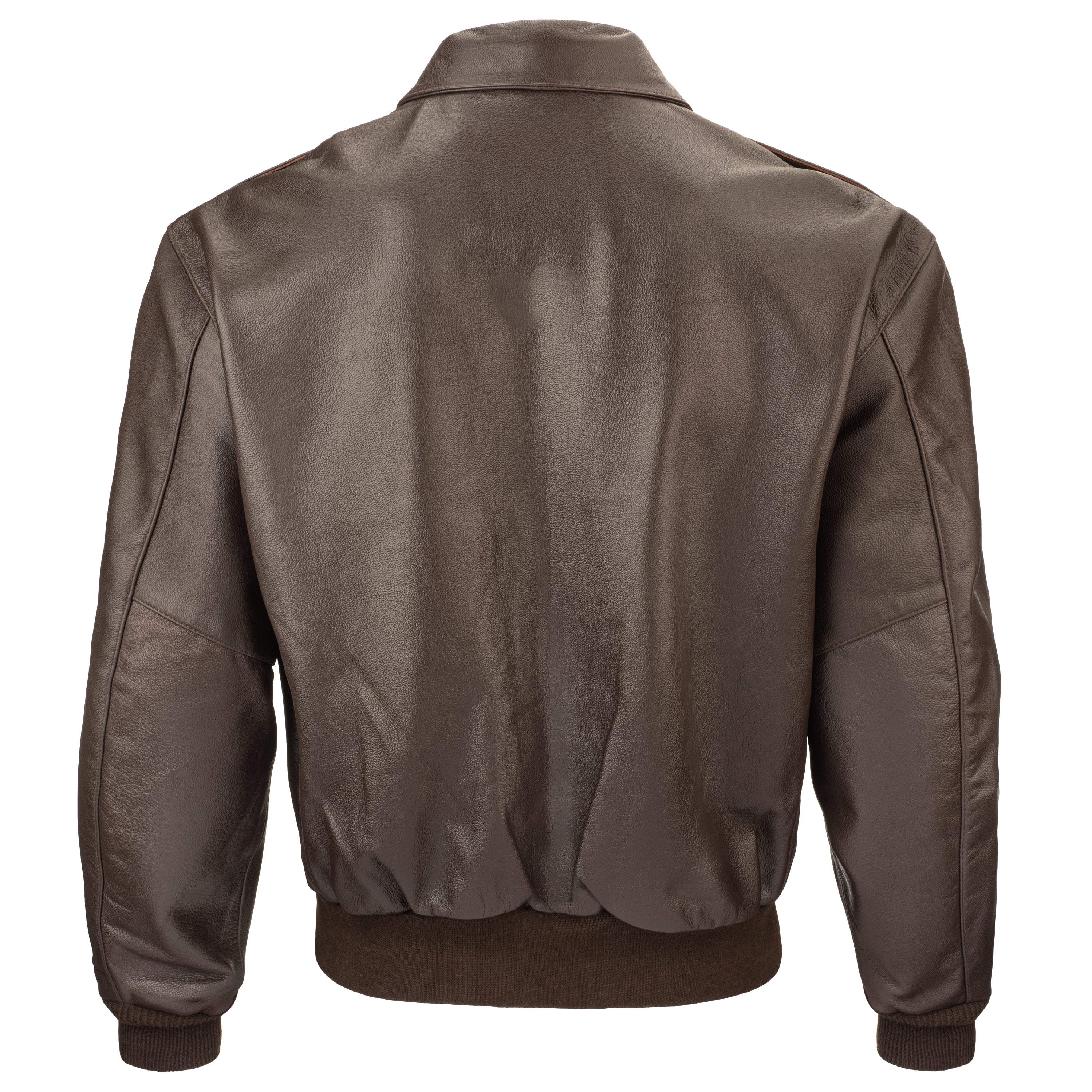 Ban Neck Collar Men's Leather Jacket Classic Dark Brown Color Front Zi