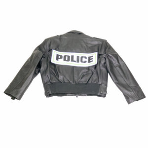 atlanta police leather jacket black goatskin taylors leather Back flat