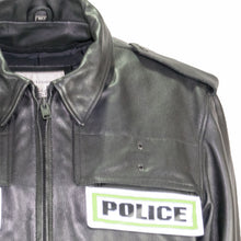 Load image into Gallery viewer, atlanta police leather jacket taylor leather badge holder detail