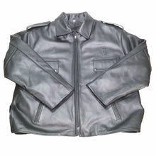 Load image into Gallery viewer, BOSTON POLICE LEATHER JACKET FRONT FLAT TAYLORS LEATHERWEAR