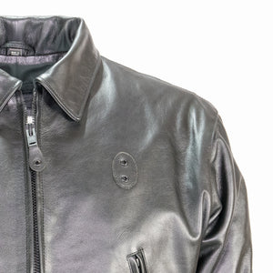 LAPD LEATHER JACKET COLLAR AND SHOULDER DETAIL