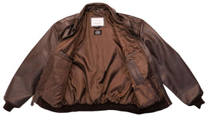 A2 Brown Goatskin Vintage Style Bomber Jacket
