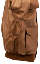 Load image into Gallery viewer, A2 Brown Goatskin Vintage Style Bomber Jacket
