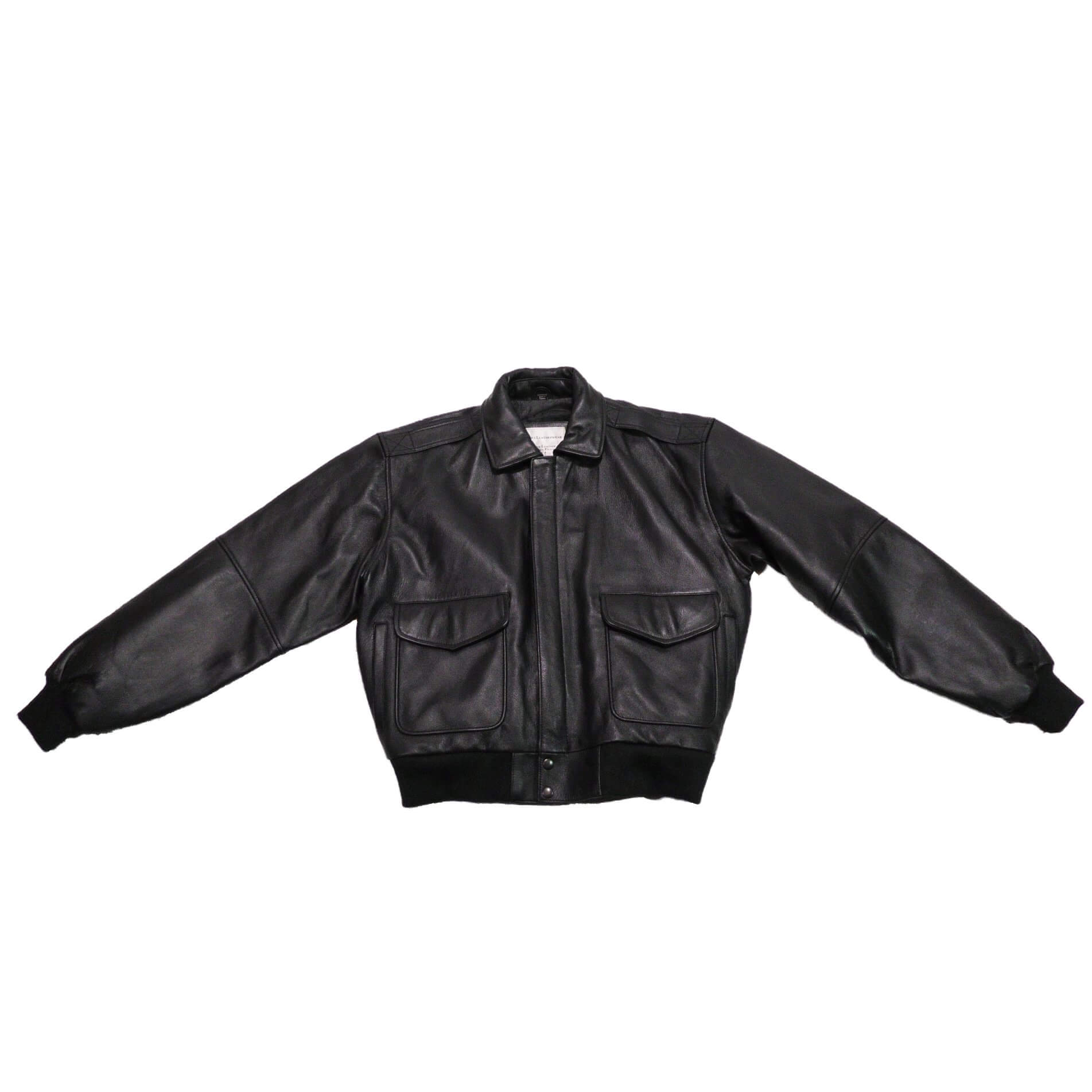 Mens Sven Black Leather Bomber Jacket