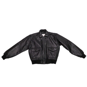 N143 Vintage Bomber Style Goatskin Leather Flight Jacket