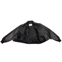 Load image into Gallery viewer, N143 Vintage Bomber Style Black Goatskin Leather Flight Jacket