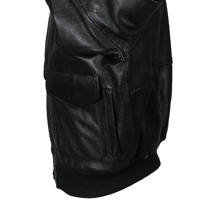 N143 Vintage Bomber Style Black Goatskin Leather Flight Jacket – Taylor's  Leatherwear, Inc.