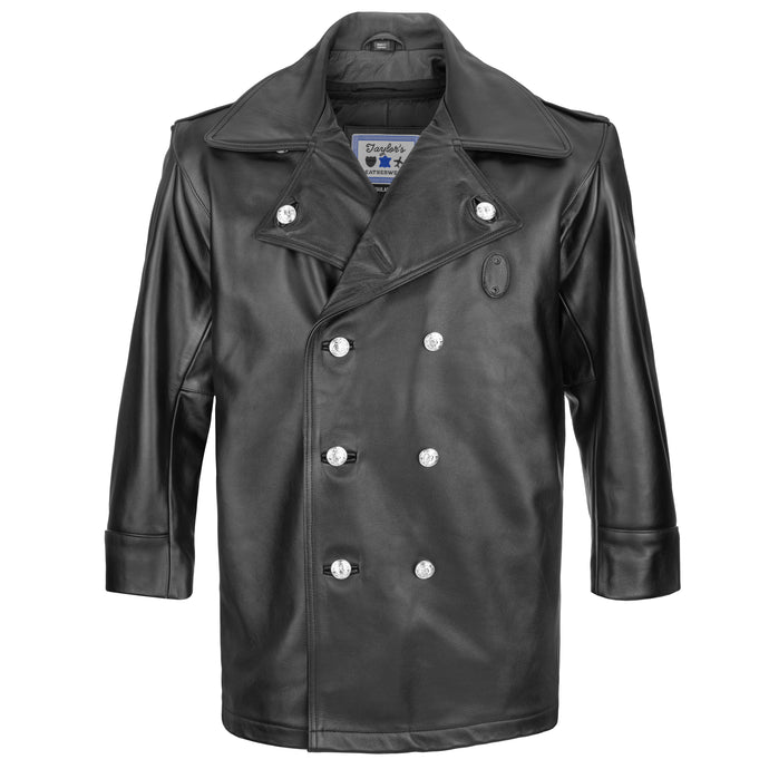 NYPD Philadelphia Highway Long Leather Police Jacket