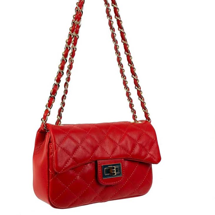 Italian Leather Quilted Handbag